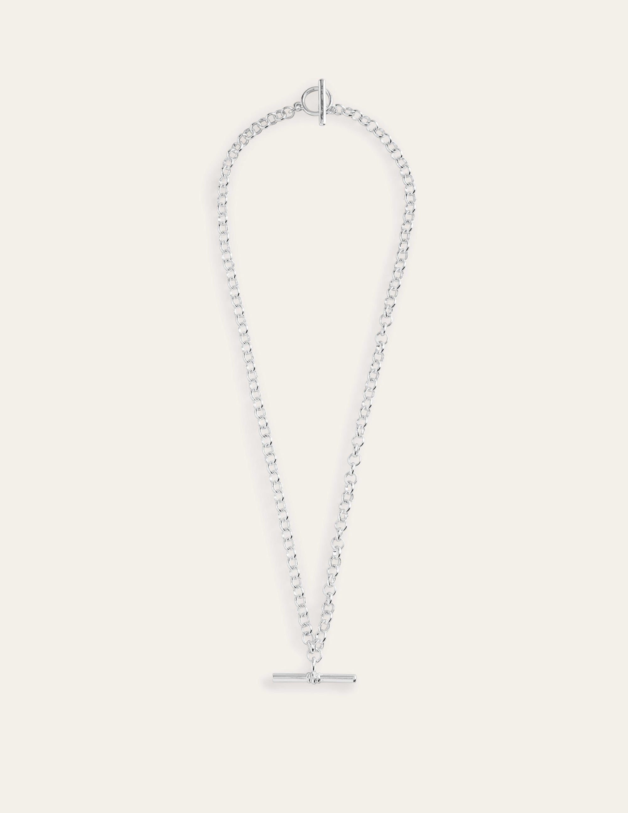 T-bar Chain Necklace-Silver - Image 2