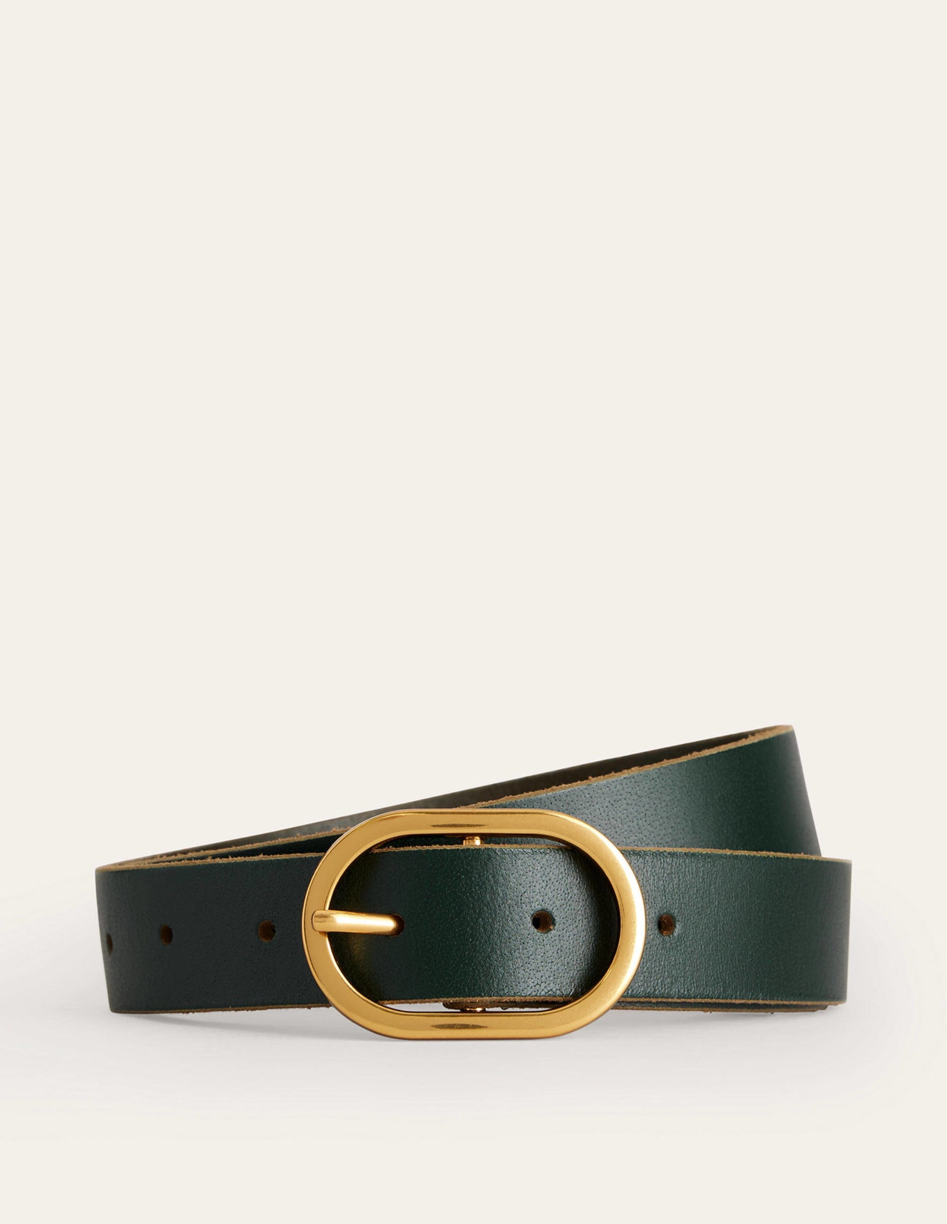 Ceinture classique en cuir-Vert foncé-2