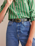 Ceinture classique en cuir-Vert foncé