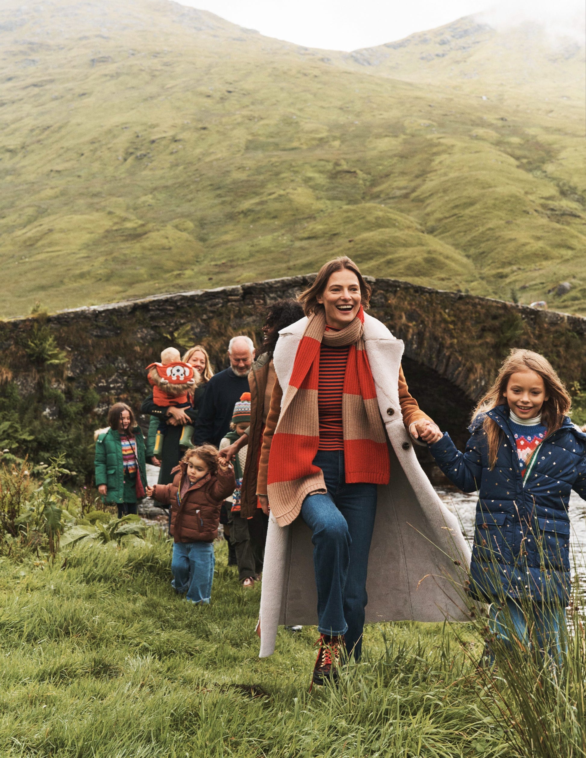 Schal in Blockfarben-Leuchtendes Rot/ Kamelbraun-4