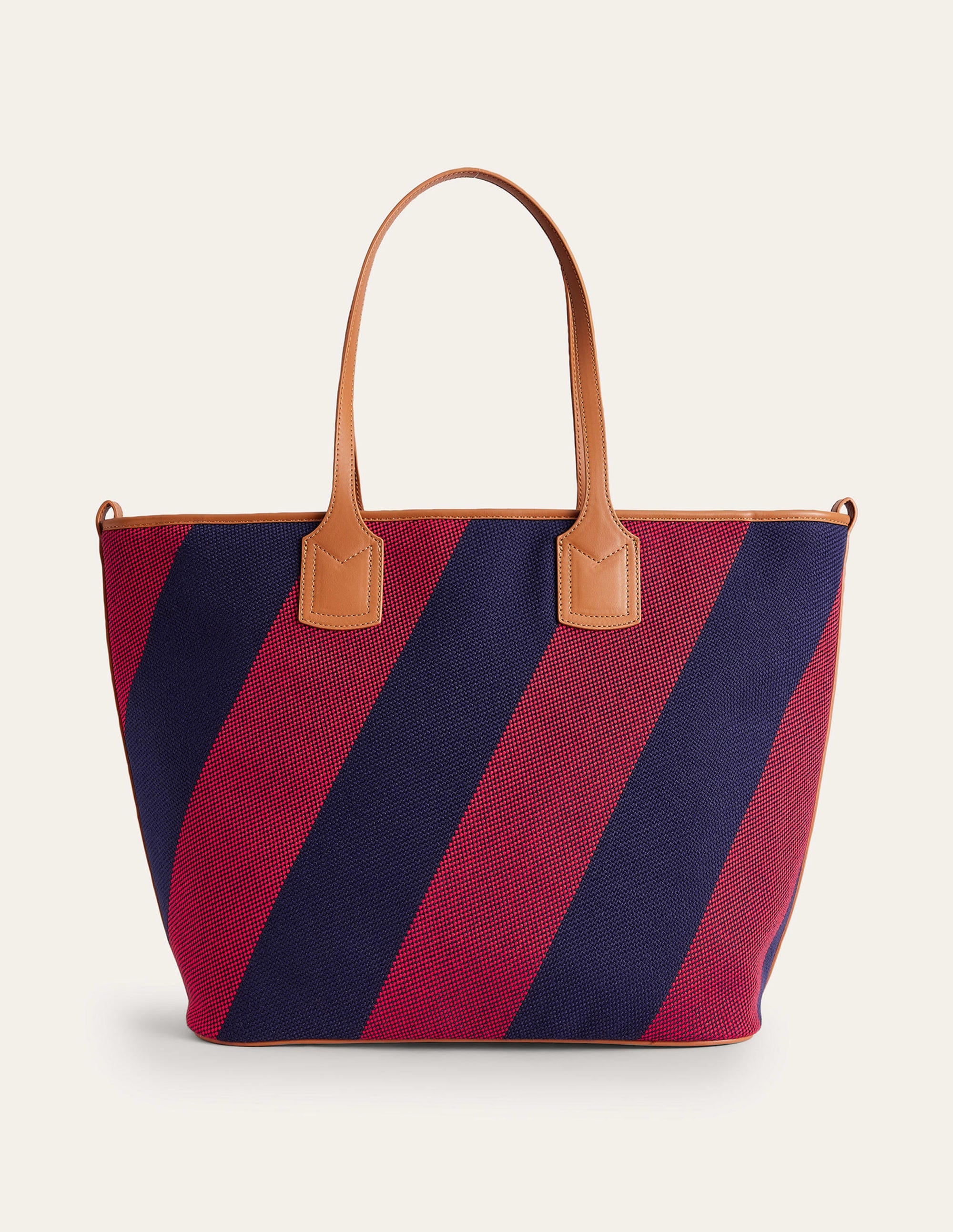 Sac cabas trapèze-Rayé bleu marine et rouge - Image 3