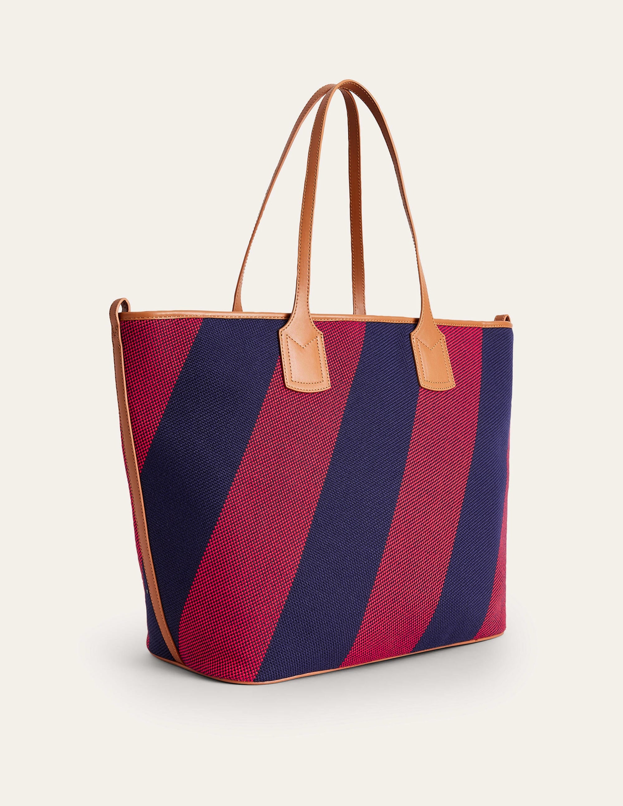 Sac cabas trapèze-Rayé bleu marine et rouge - Image 4