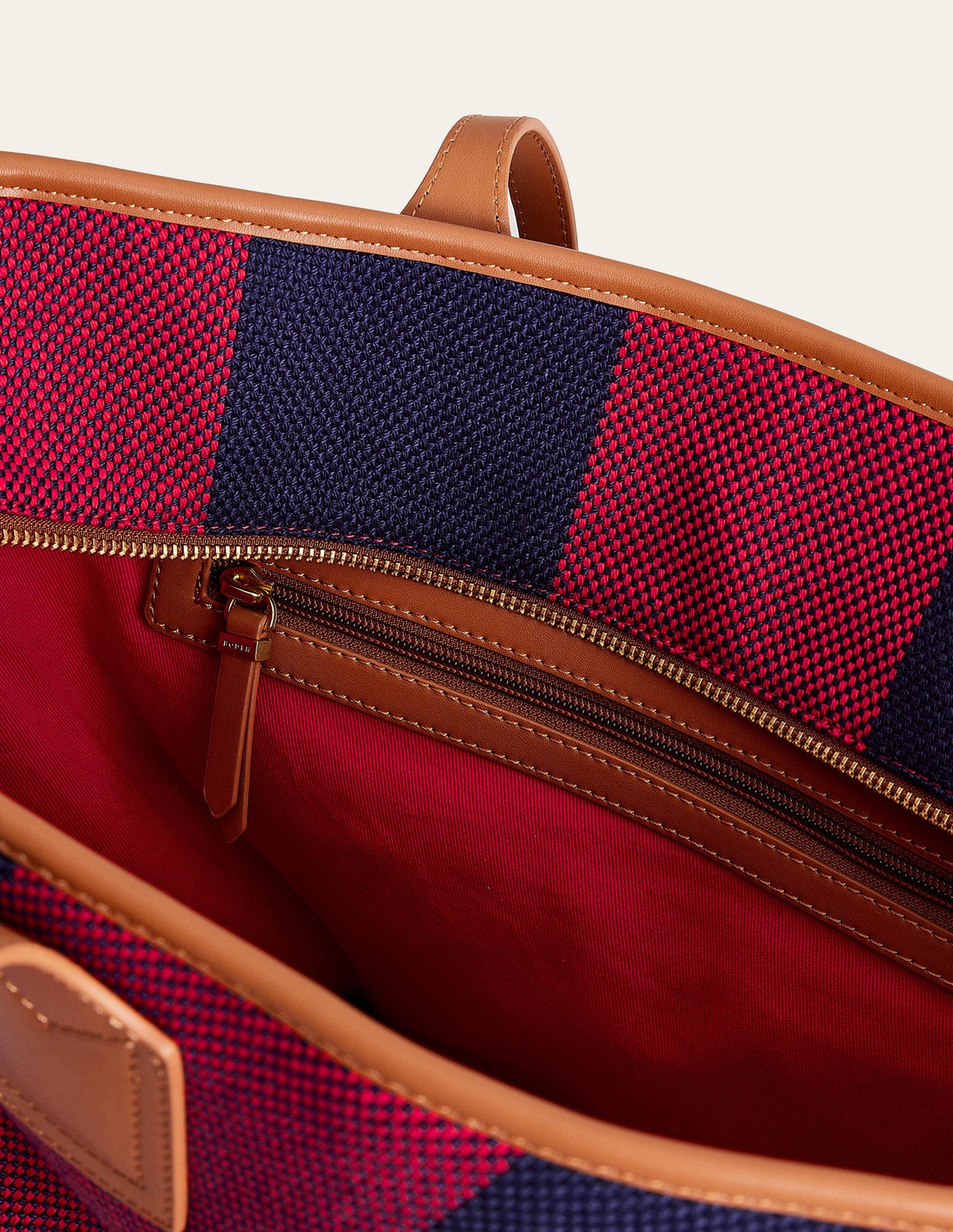 Sac cabas trapèze-Rayé bleu marine et rouge-5