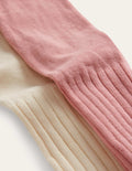 Gerippte Strumpfhosen im 2er-Pack-Ivory/Pink