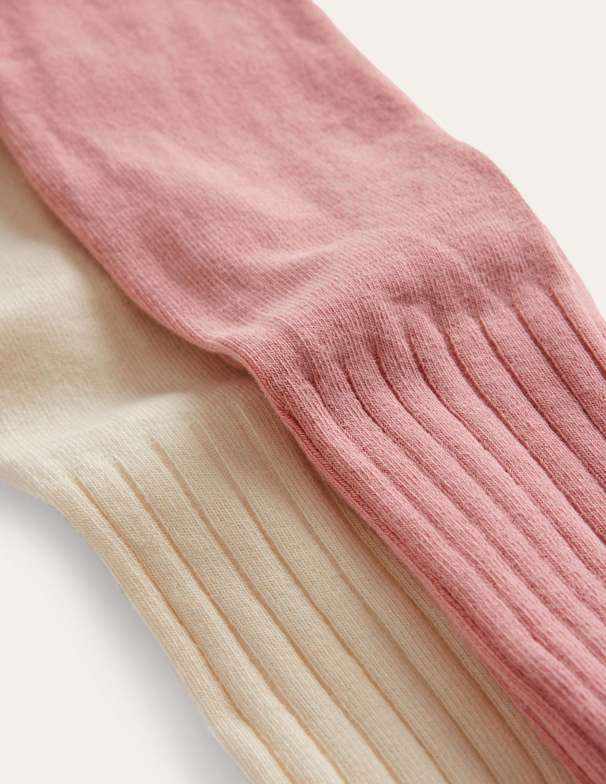 Gerippte Strumpfhosen im 2er-Pack-Ivory/Pink - Image 1