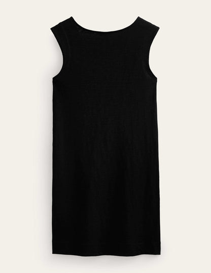 Ärmelloses Jersey-Etuikleid-Schwarz-5