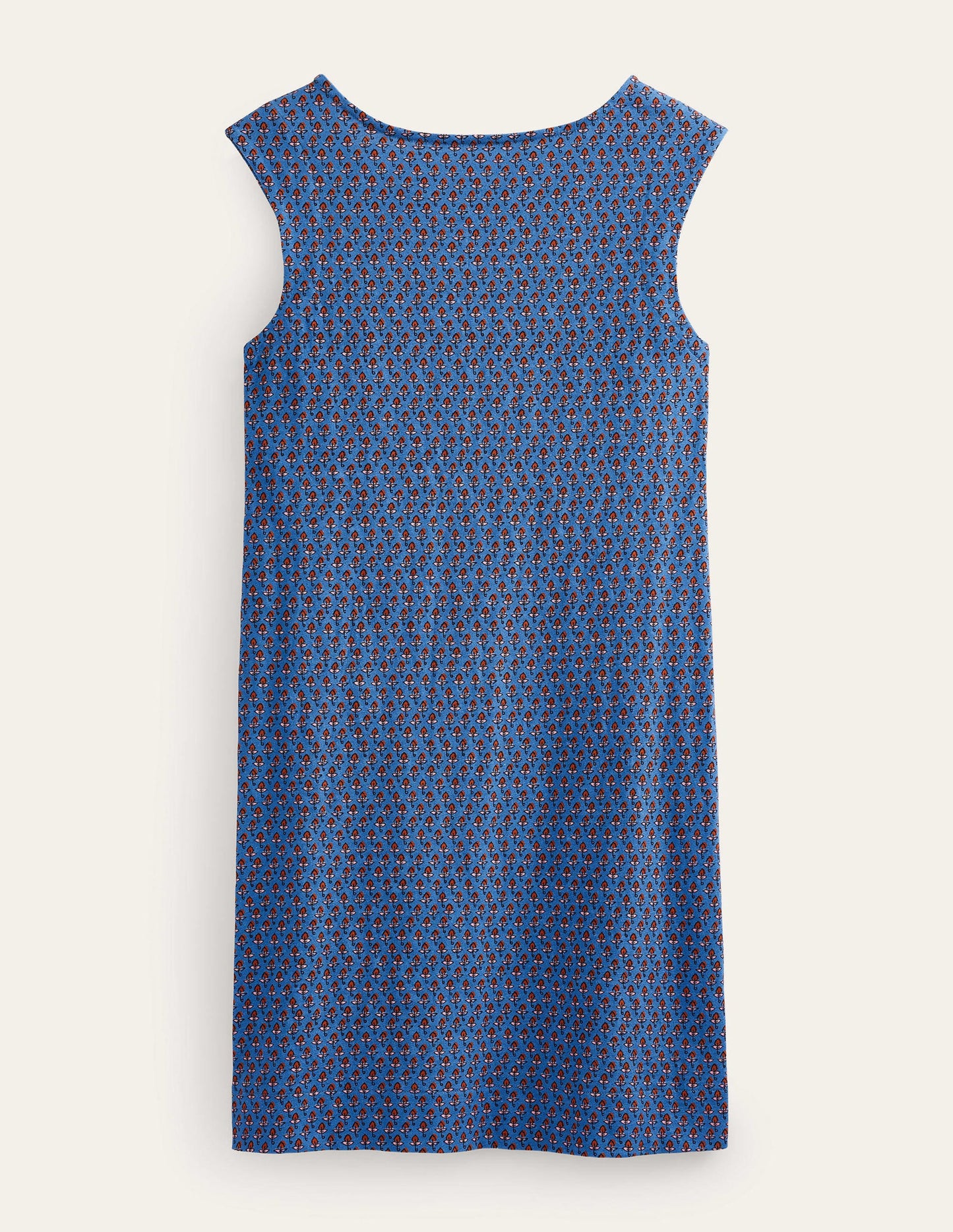 Ärmelloses Jersey-Etuikleid-Ägäisches Blau, Tulip Blush