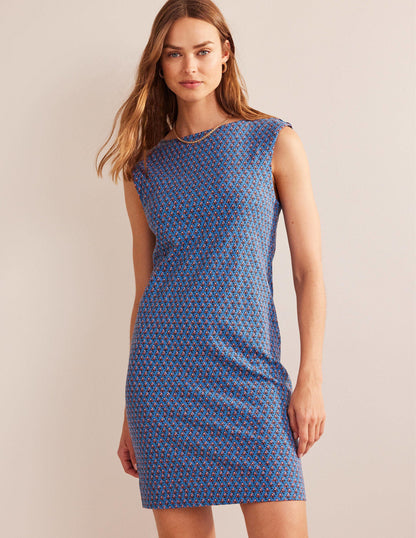 Ärmelloses Jersey-Etuikleid-Ägäisches Blau, Tulip Blush-1