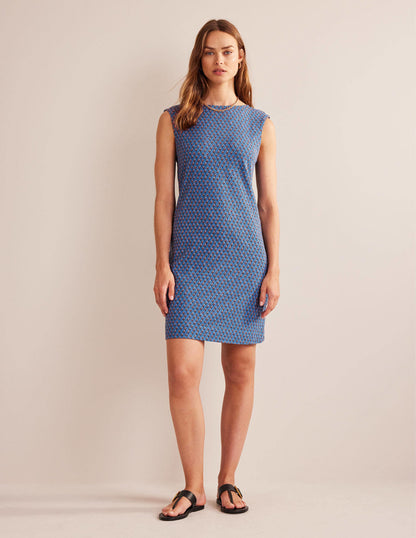 Ärmelloses Jersey-Etuikleid-Ägäisches Blau, Tulip Blush-5