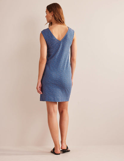 Ärmelloses Jersey-Etuikleid-Ägäisches Blau, Tulip Blush-6