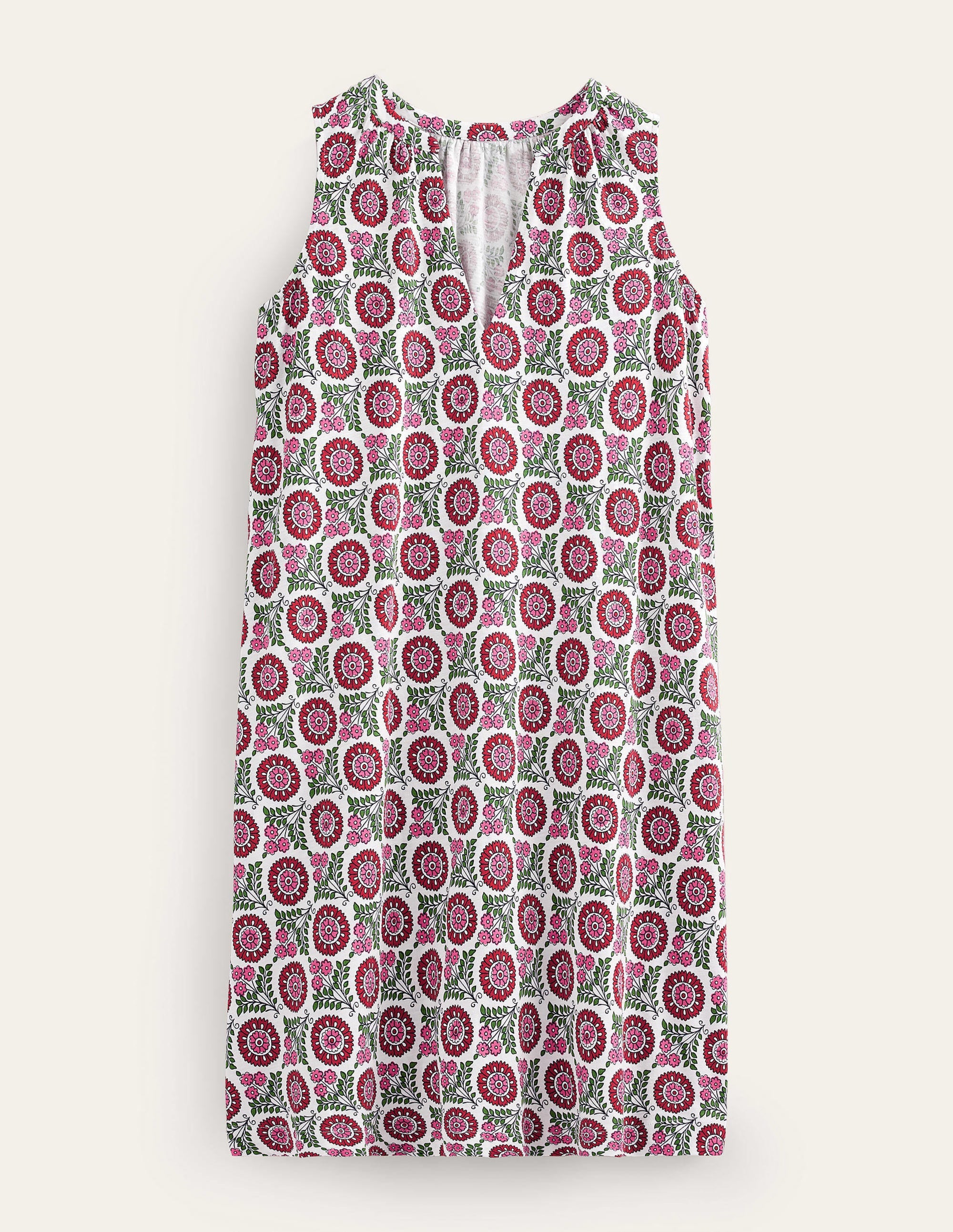 Jersey-Kleid mit Keilausschnitt-Gin Fizz, Sonnenblumenzweig - Image 6
