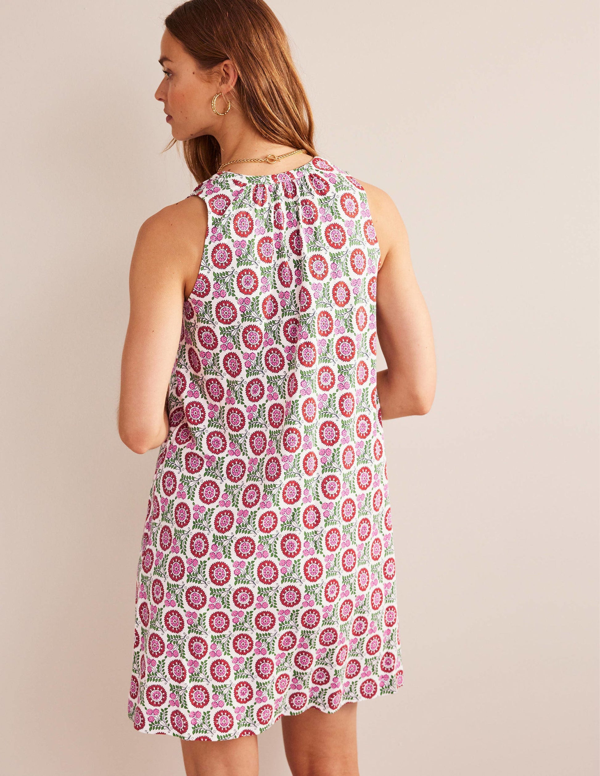 Jersey-Kleid mit Keilausschnitt-Gin Fizz, Sonnenblumenzweig-3