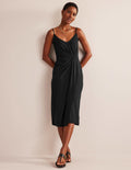 Sarong-Midikleid-Schwarz