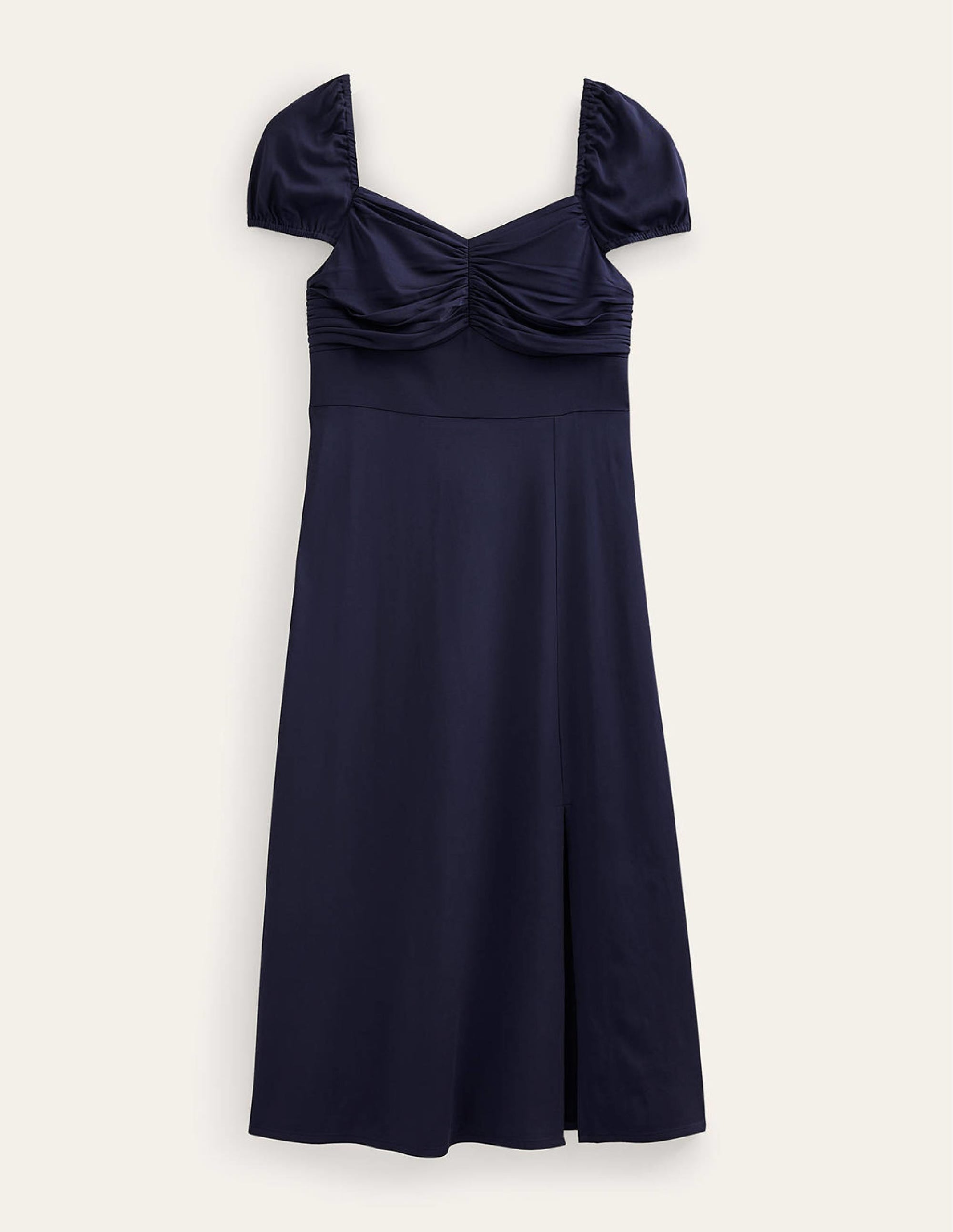 Robe style 40s à mancherons et coupe en biais-Bleu marine - Image 5