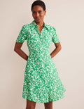 Robe-chemise Clara-Vert, motif Tulip Bloom