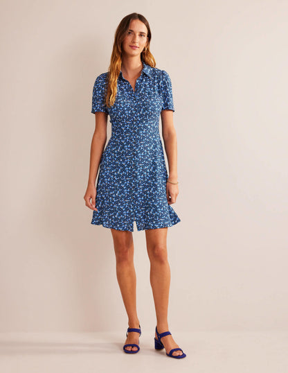 Clara Hemdblusenkleid-Französisches Marineblau, Flora