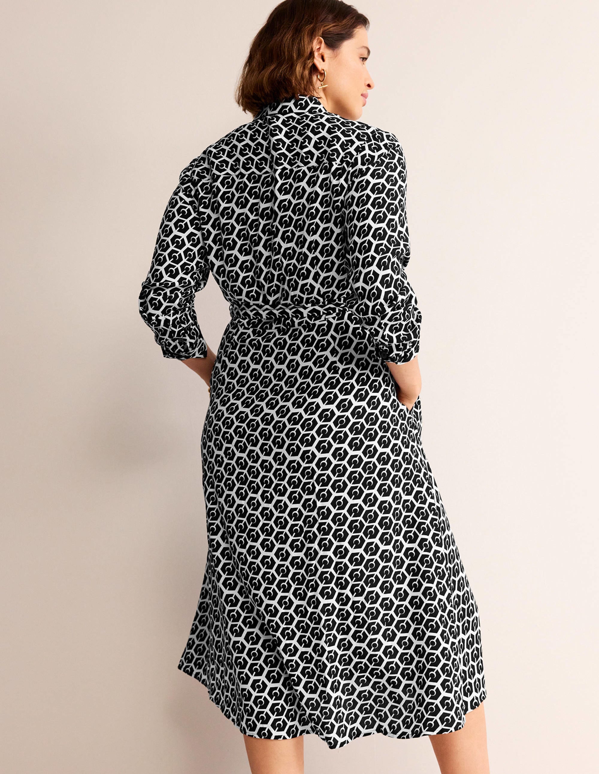 Kate Midi-Hemdblusenkleid-Schwarz, Reverie - Image 6