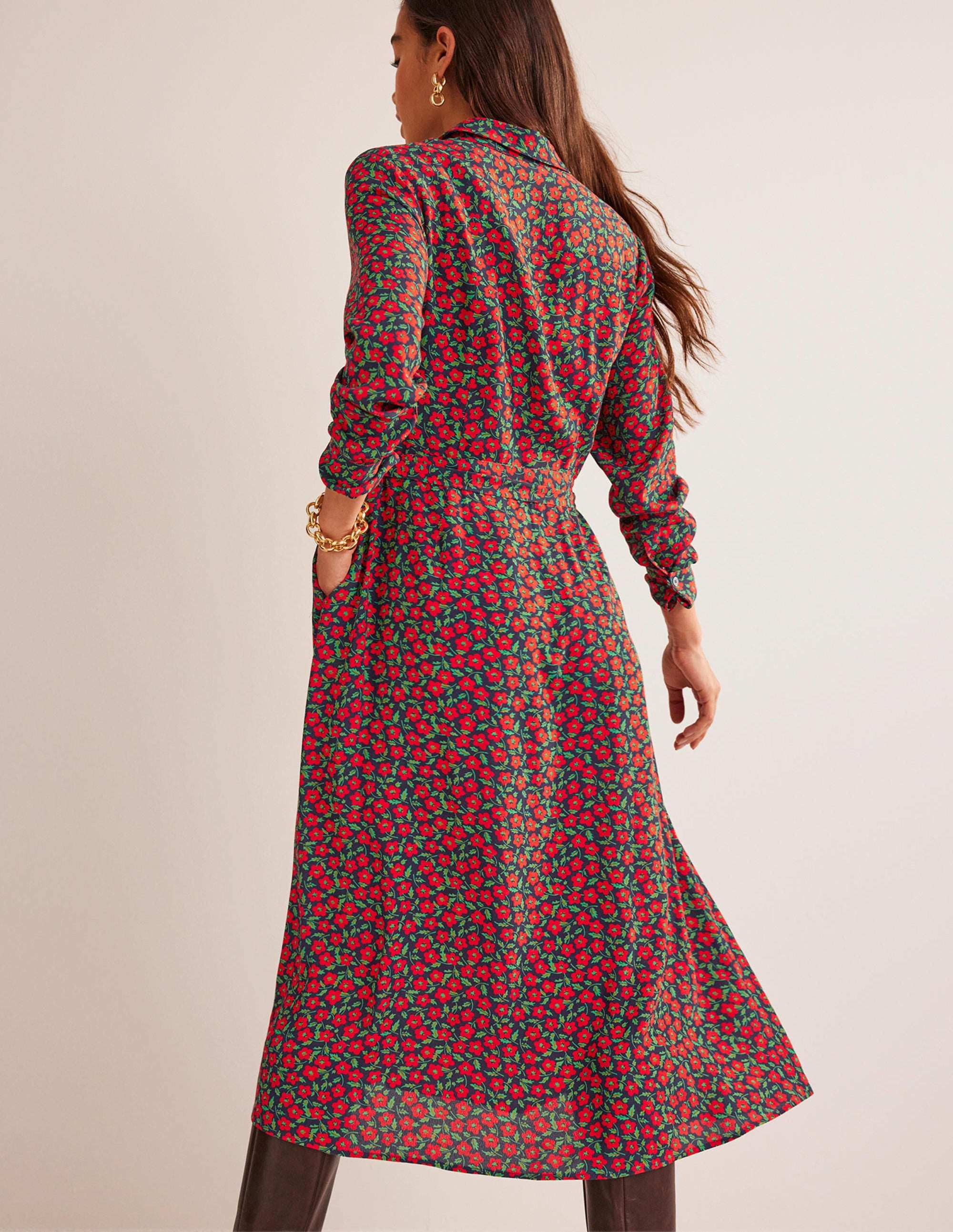 Robe-chemise midi Kate-Piment fort, motif Petal Pop - Image 3