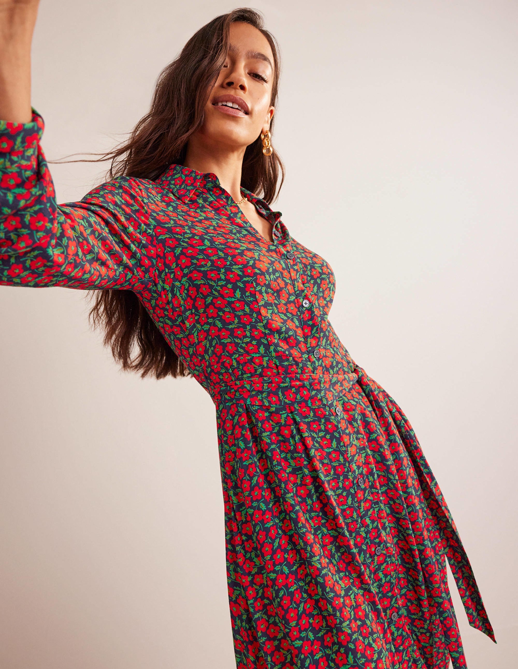 Robe-chemise midi Kate-Piment fort, motif Petal Pop - Image 4