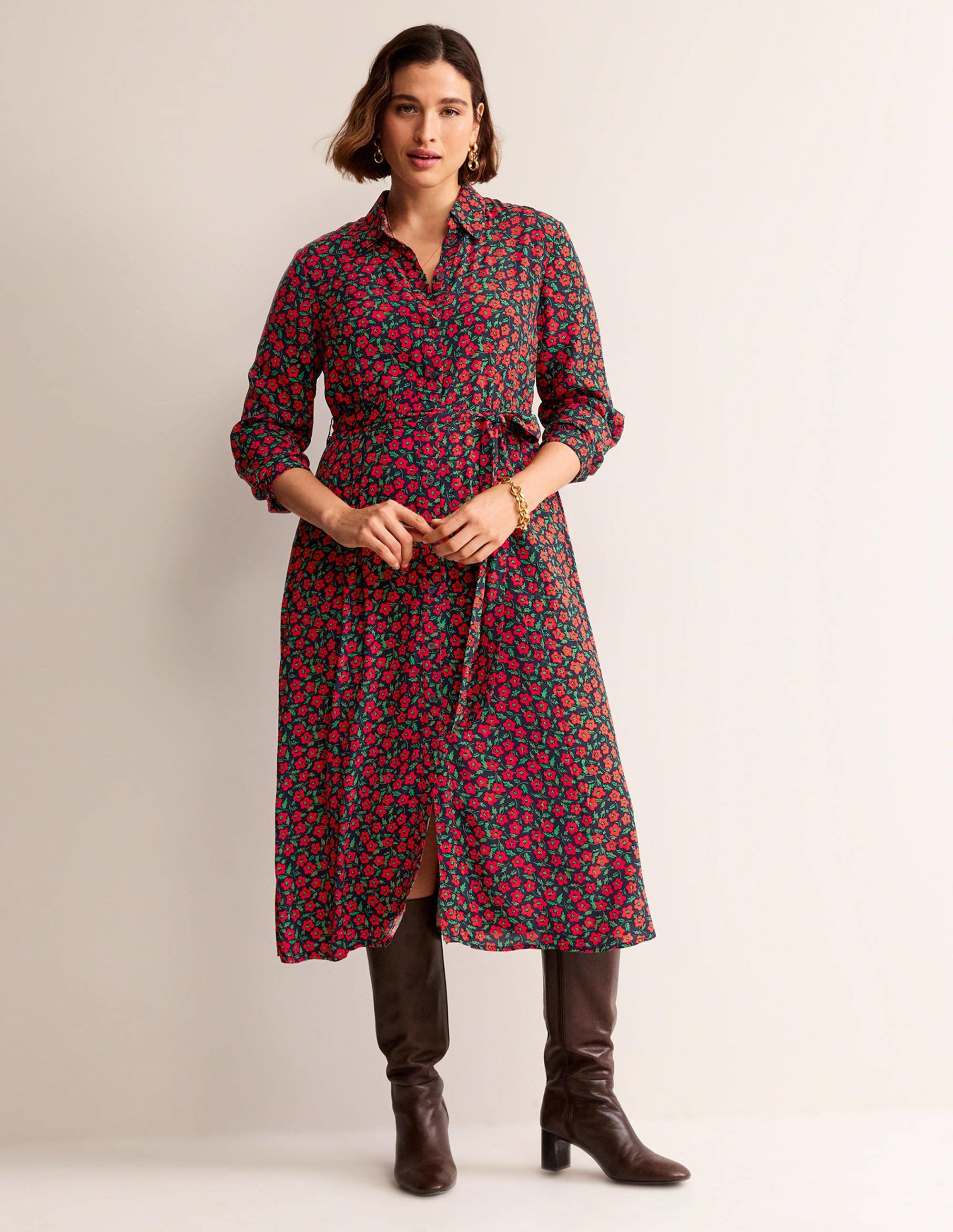 Robe-chemise midi Kate-Piment fort, motif Petal Pop - Image 6