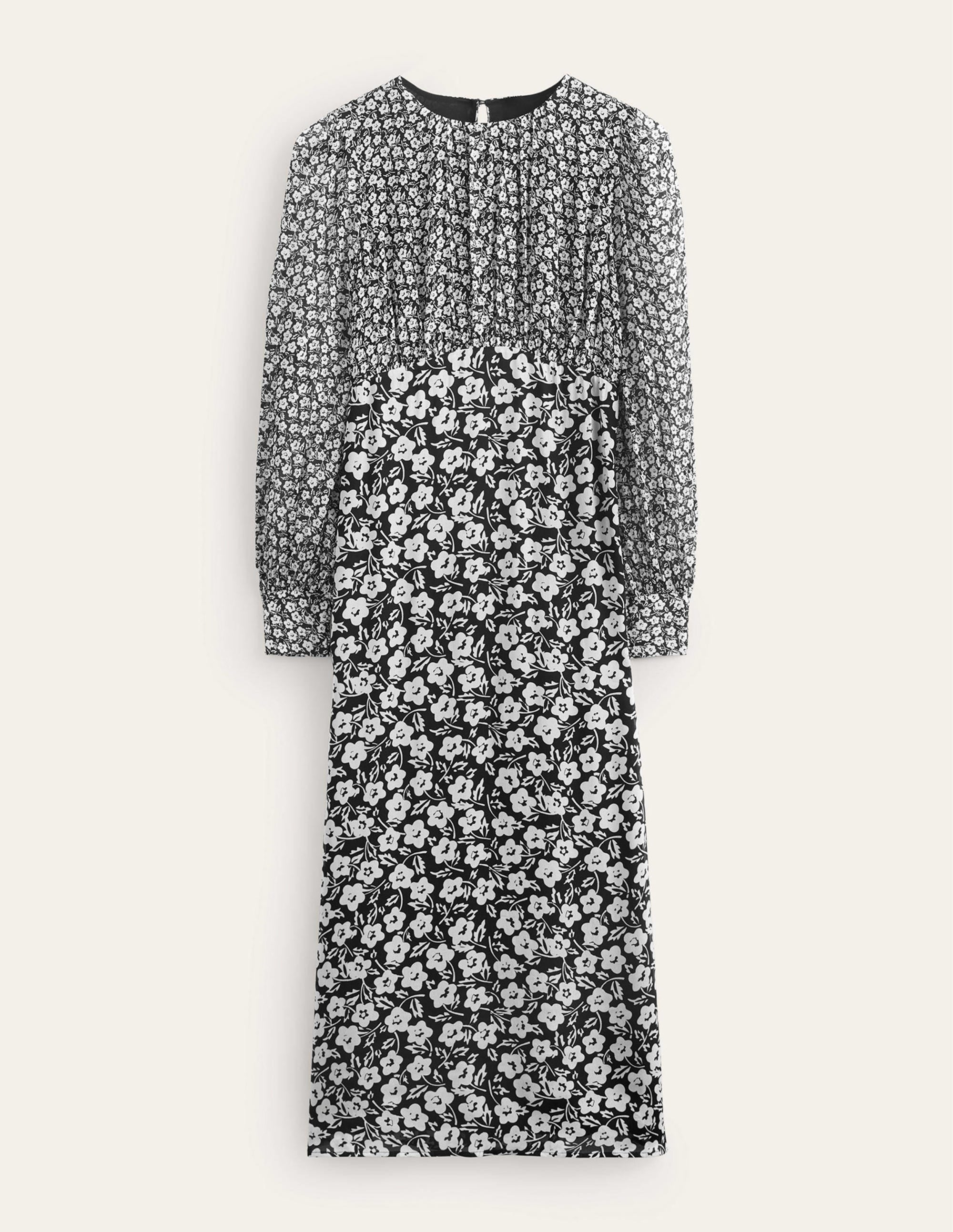 Hotched Midi Tea Dress-Black, Petal Pop - Image 6