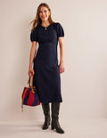 Nancy Jersey-Midikleid-Marineblau