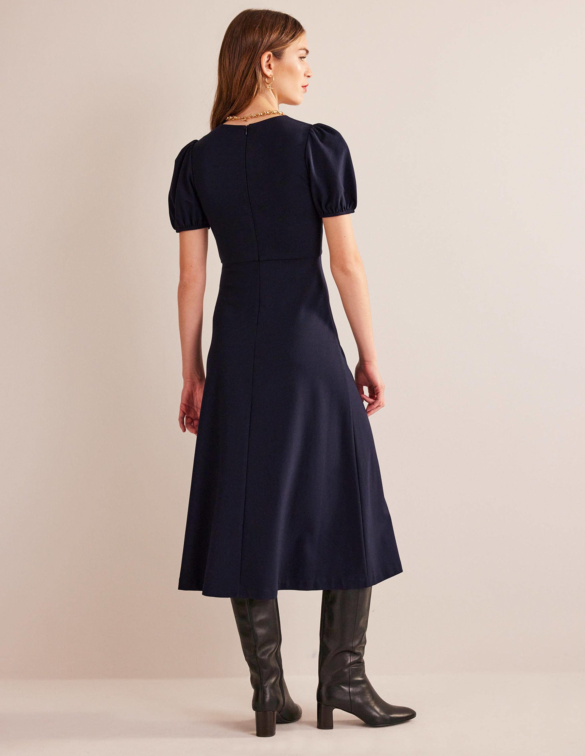 Nancy Jersey-Midikleid-Marineblau-3