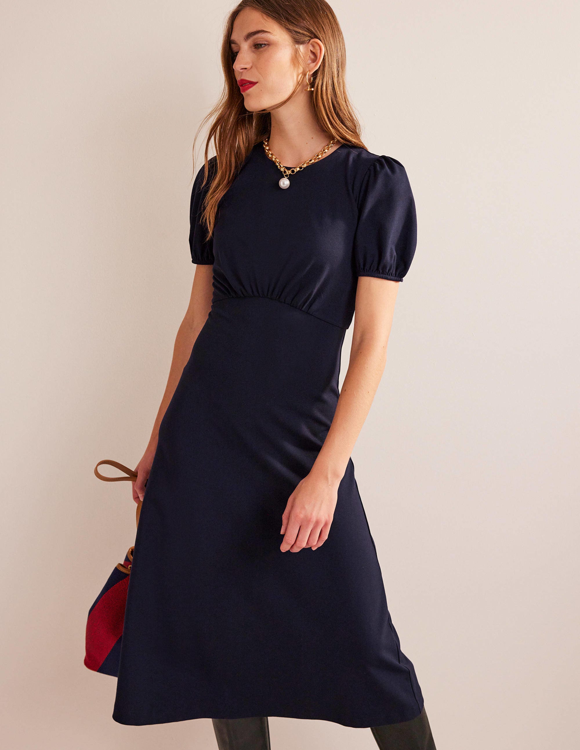 Nancy Jersey-Midikleid-Marineblau - Image 4