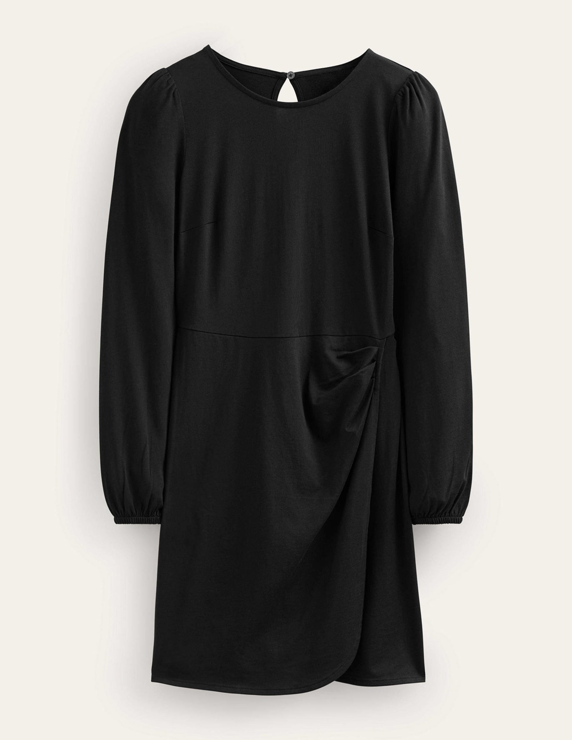 Mini-robe effet portefeuille en jersey-Noir-5