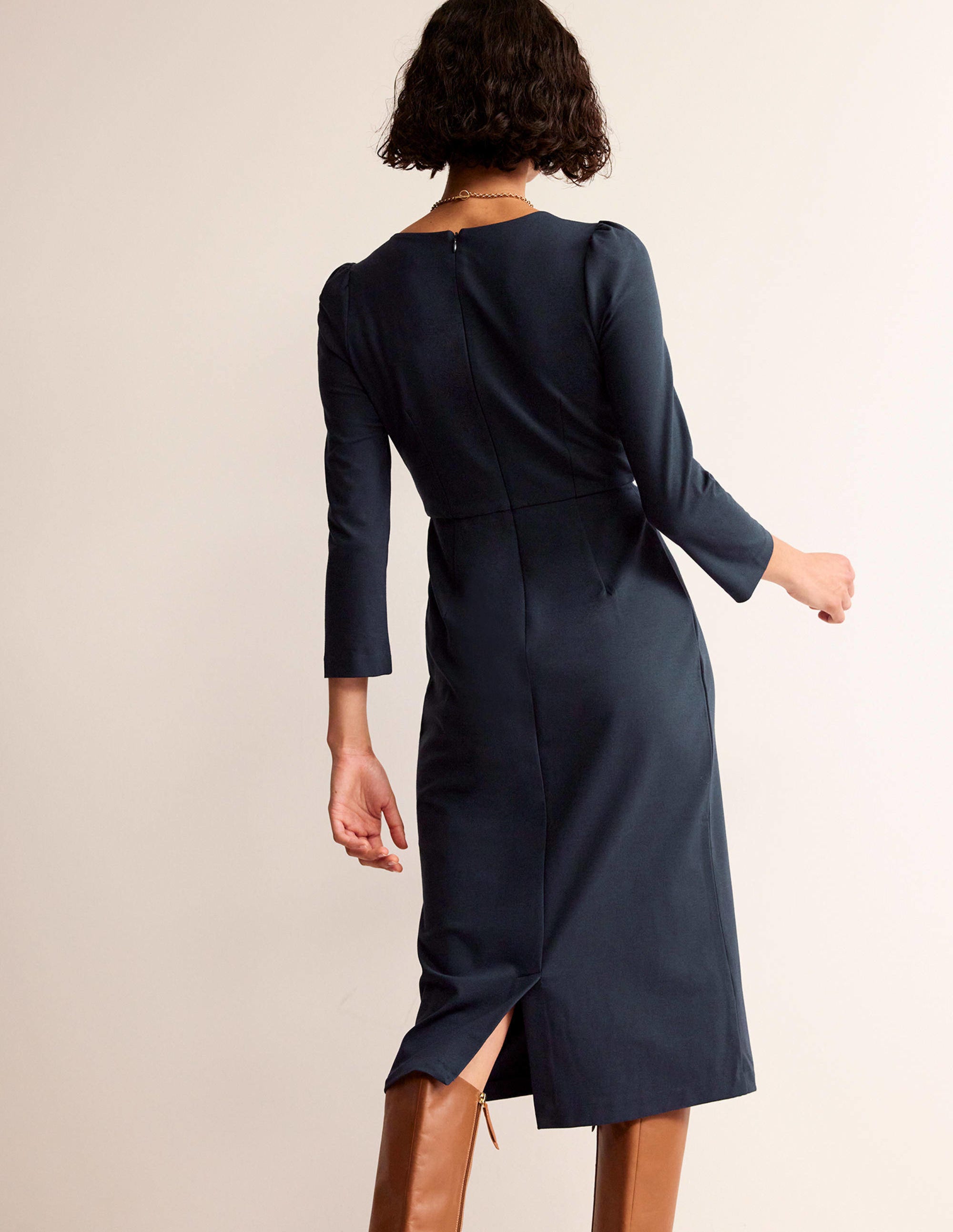 Bethany Jersey-Midikleid-Marineblau - Image 3