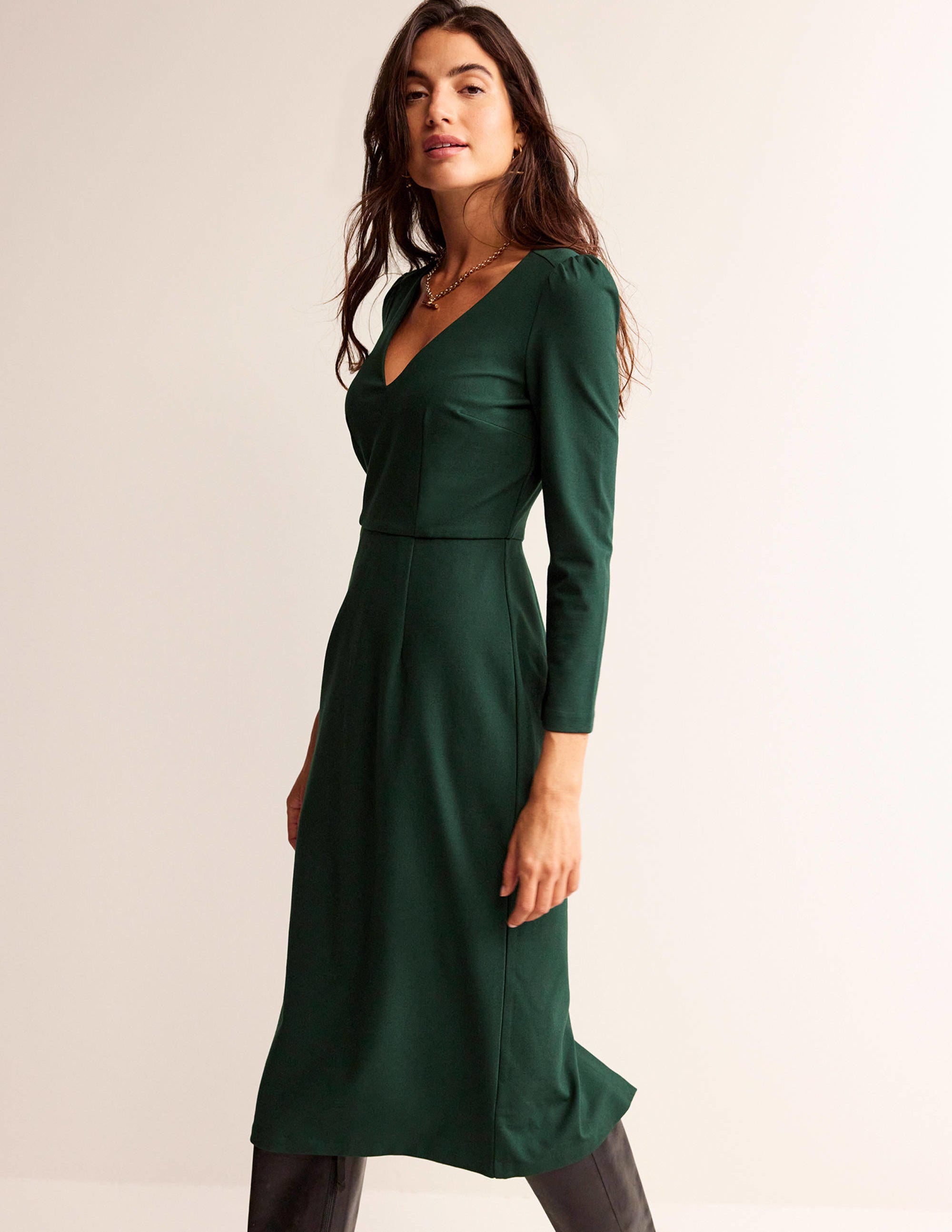 Robe midi Bethany en jersey-Vert Chatsworth - Image 1