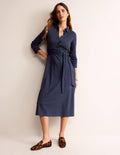 Laura Midi-Hemdblusenkleid aus Jersey-Aqua Marine Marl