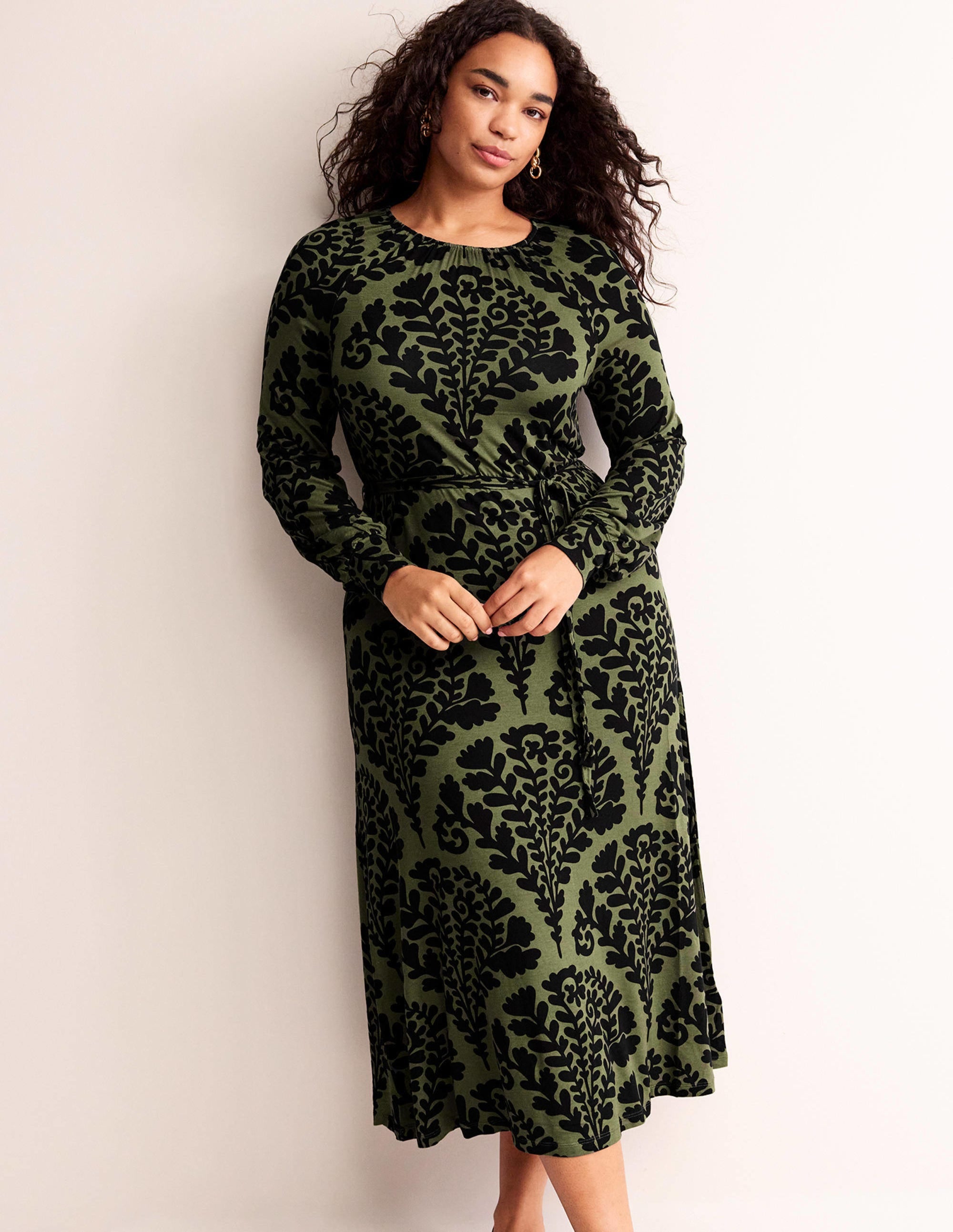Maxikleid mit platziertem Druck-Fichte, Blumig - Image 5