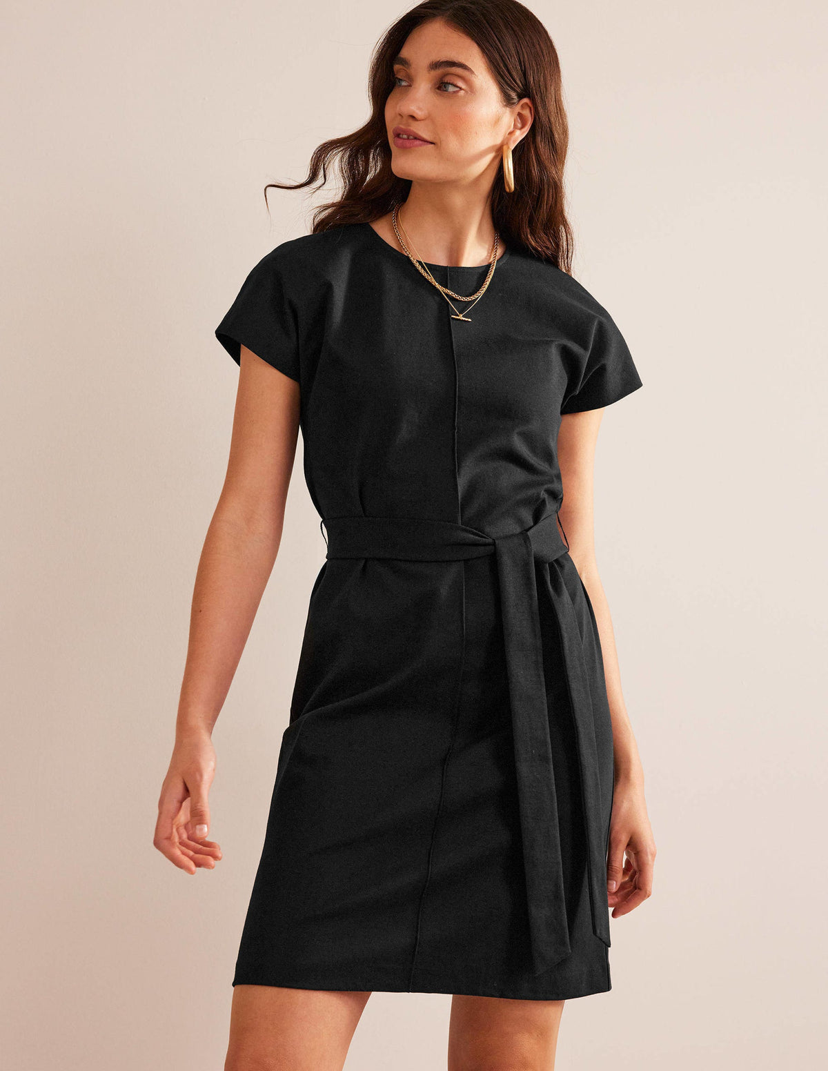 Tara T-Shirt-Kleid aus Jersey-Schwarz-1