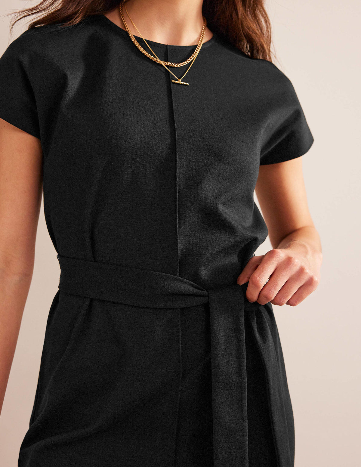 Tara T-Shirt-Kleid aus Jersey-Schwarz-2