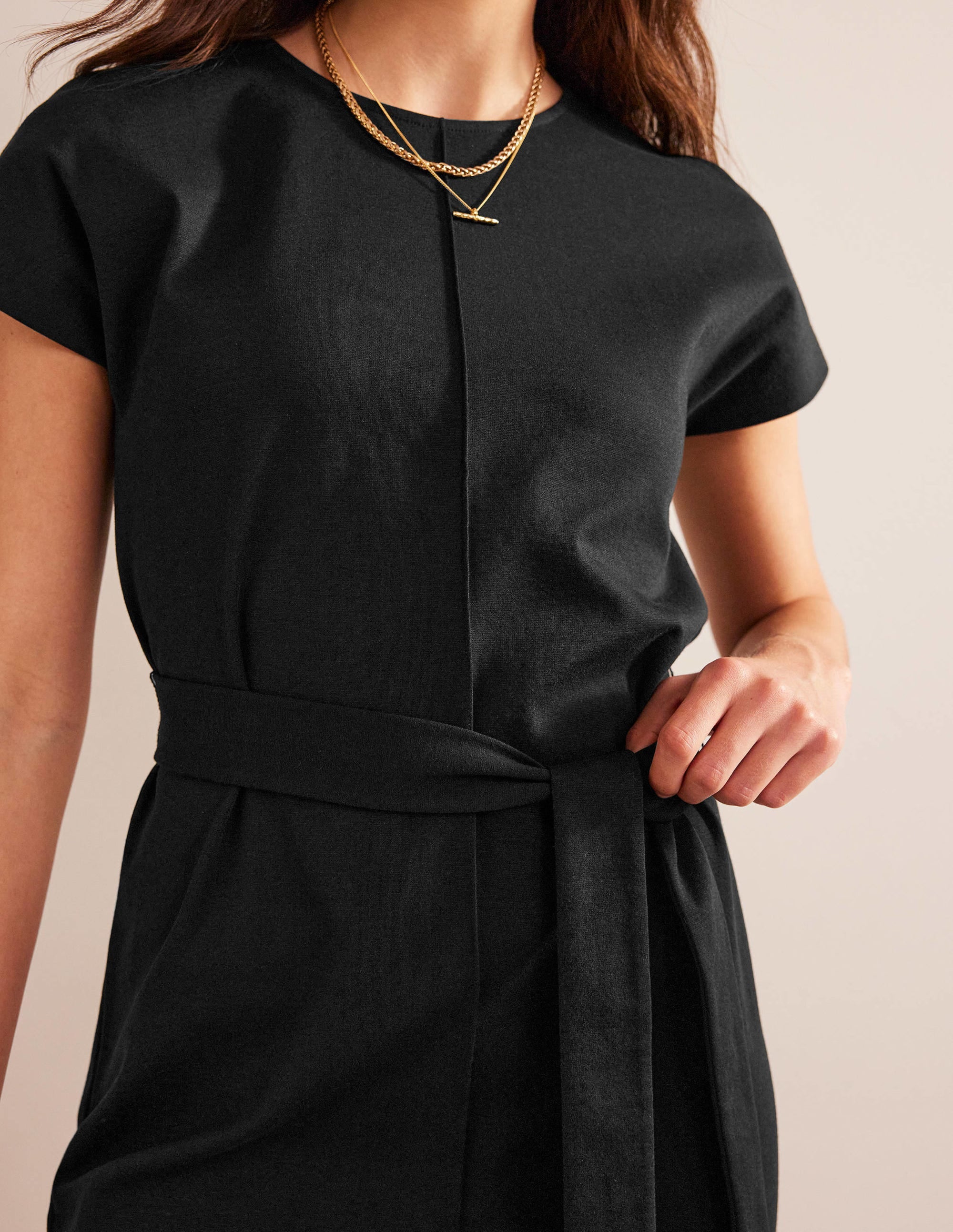 Tara T-Shirt-Kleid aus Jersey-Schwarz - Image 2