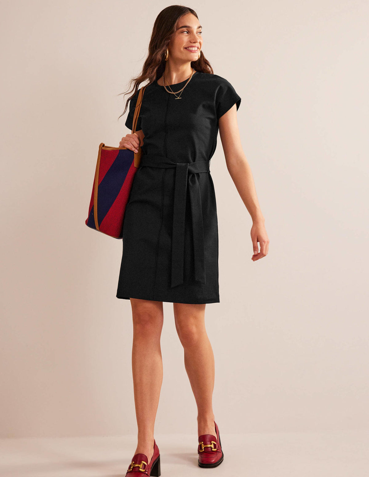 Tara T-Shirt-Kleid aus Jersey-Schwarz-4