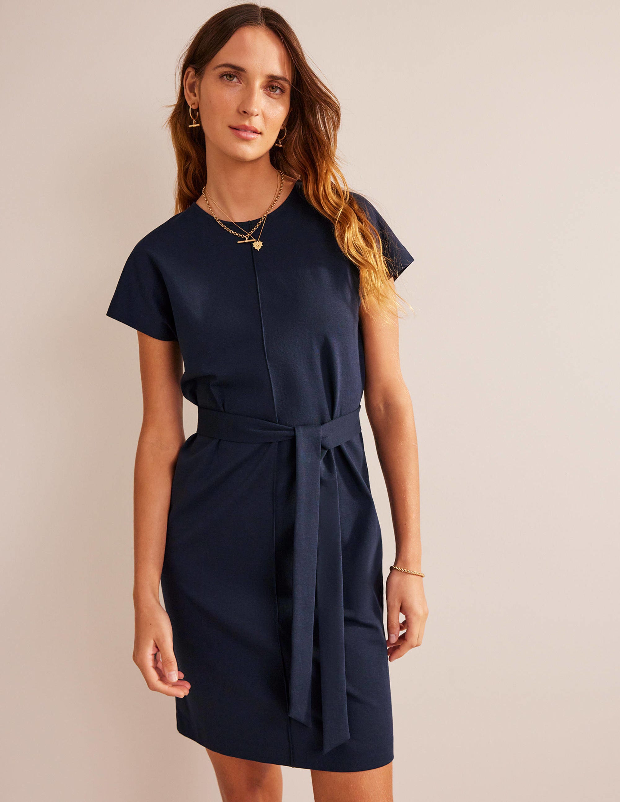 Tara T-Shirt-Kleid aus Jersey-Marineblau - Image 1