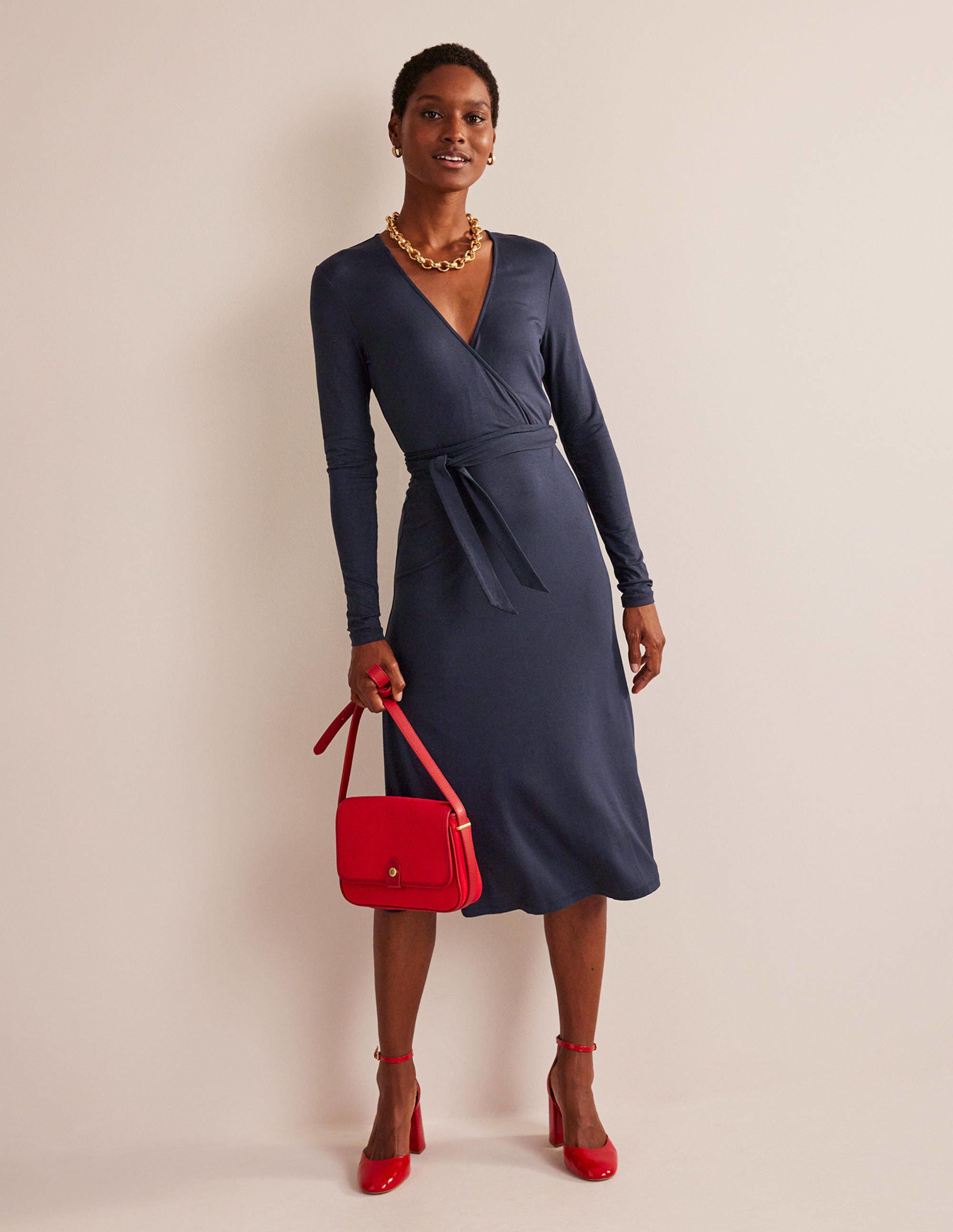 Nina Jersey-Midikleid-Marineblau - Image 1