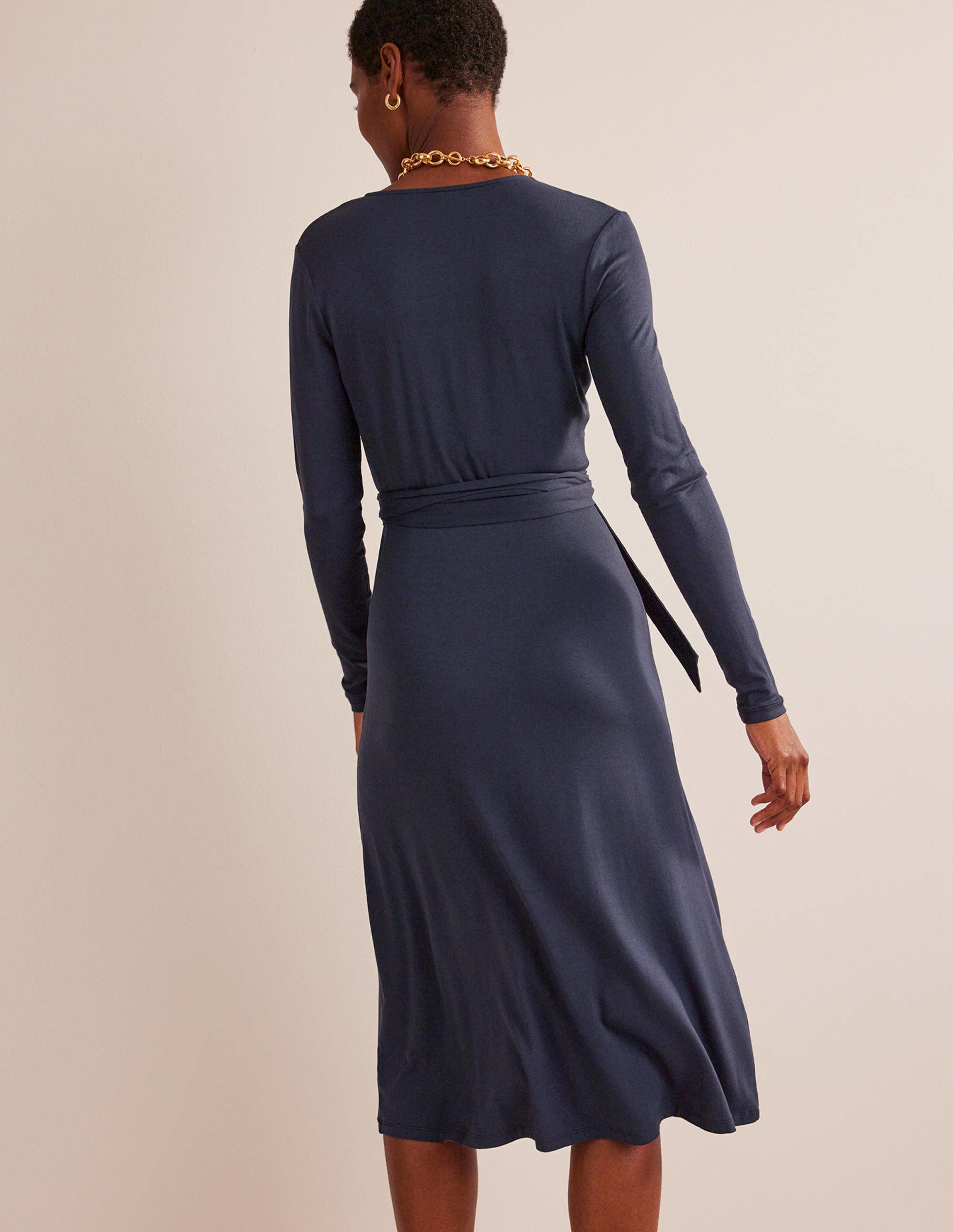 Nina Jersey-Midikleid-Marineblau - Image 3
