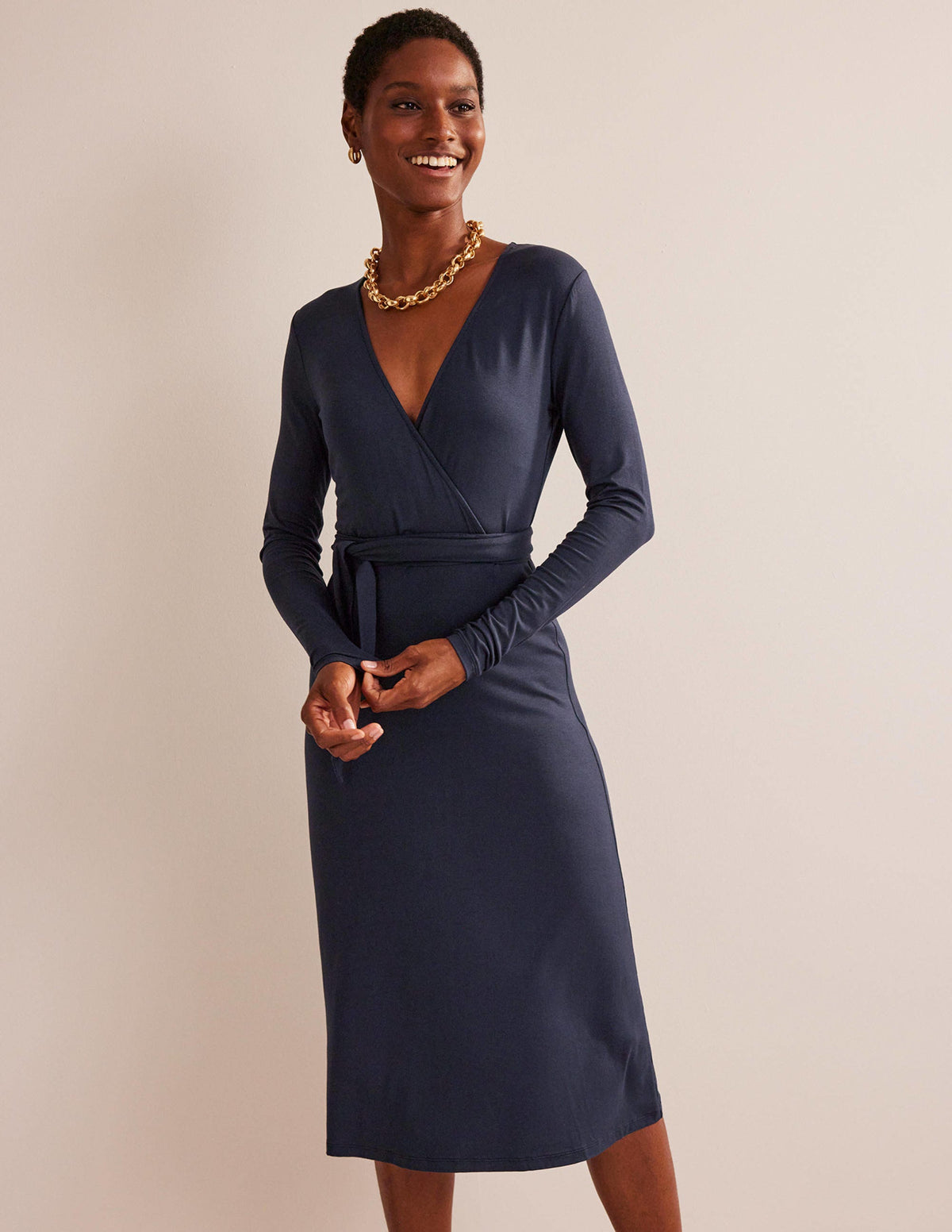 Nina Jersey-Midikleid-Marineblau-4