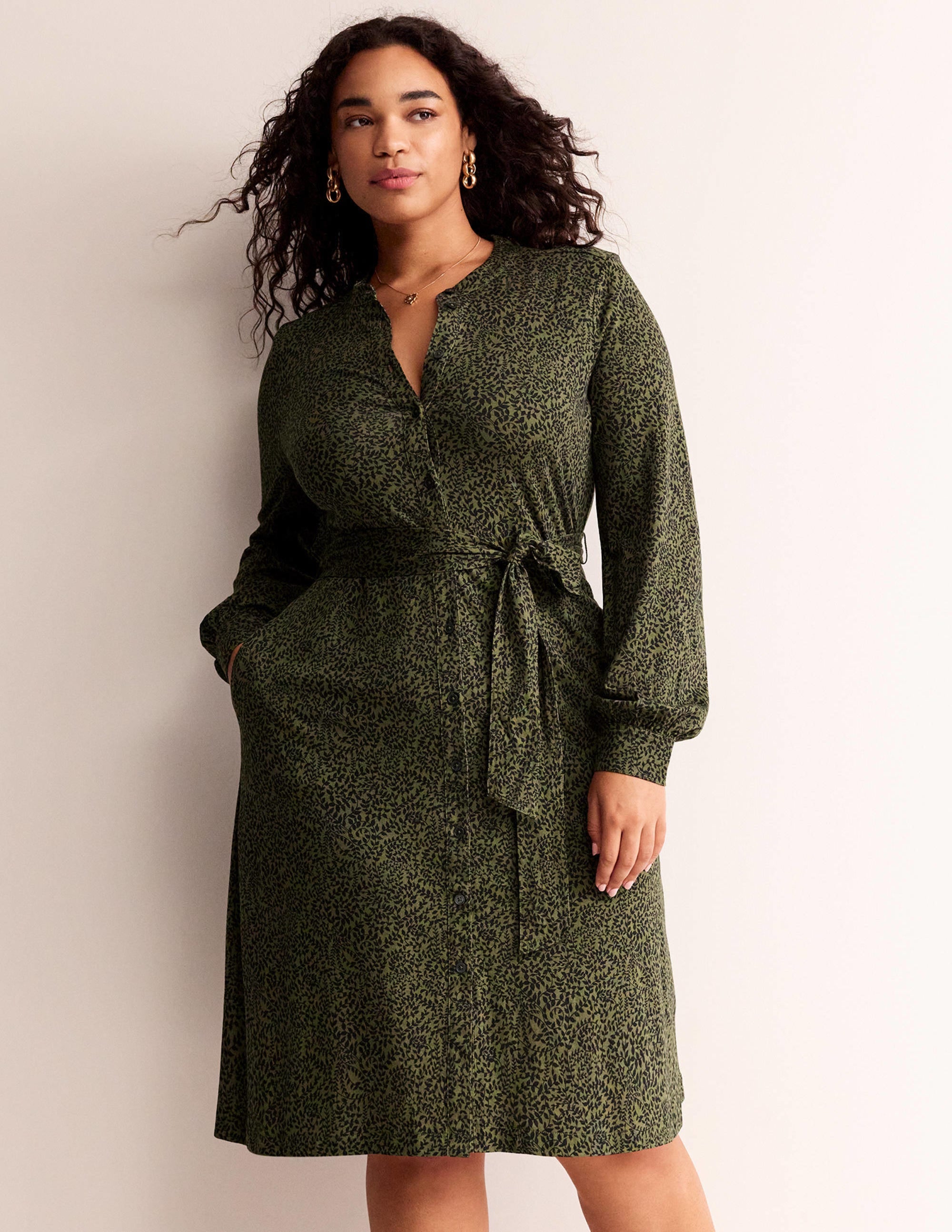 Robe-chemise Julia en jersey-Épicéa, motif Pome Sprig - Image 5