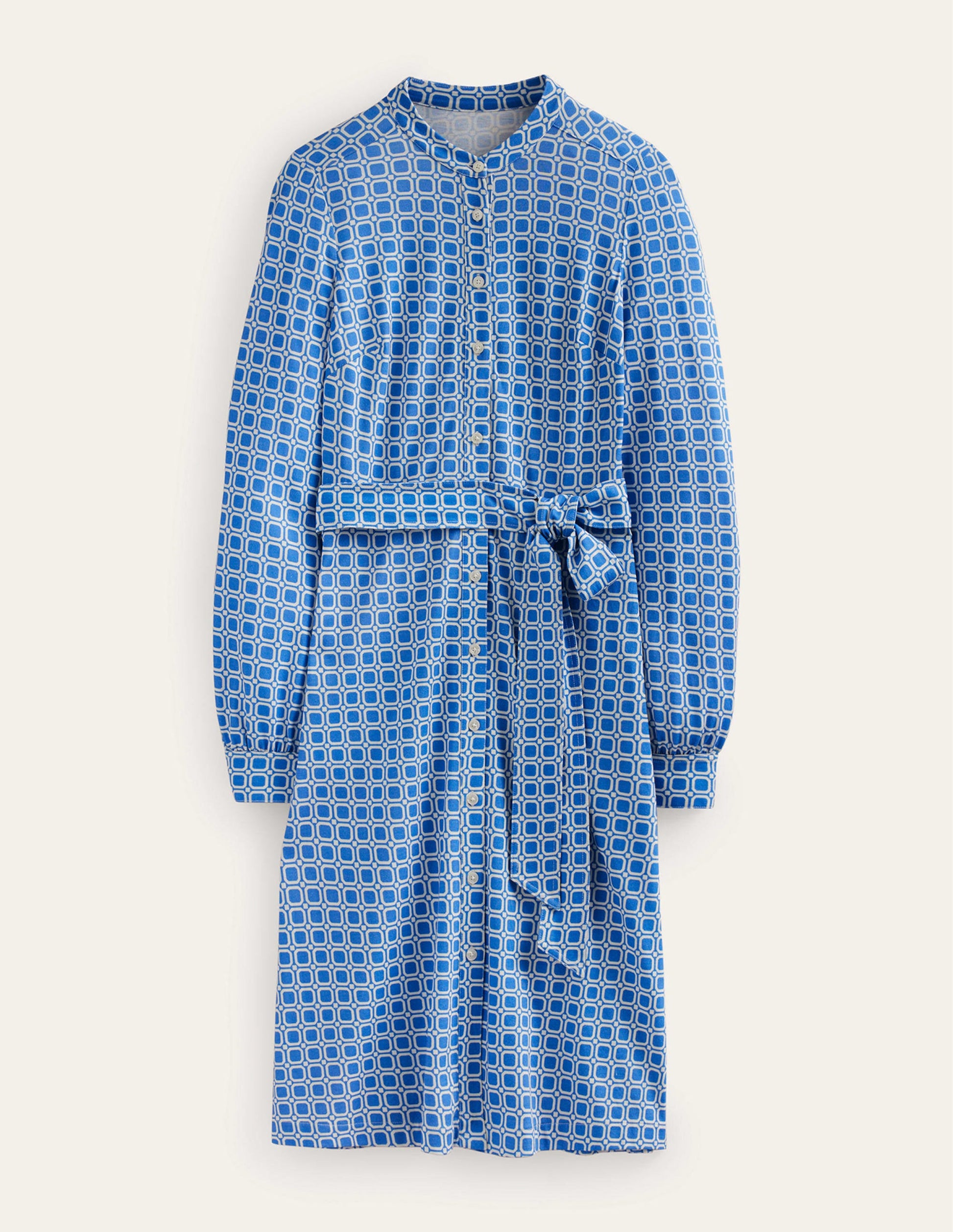 Julia Hemdblusenkleid aus Jersey-Cyanblau, Block Cube-7