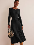 Lucy Jersey-Midikleid-Schwarz