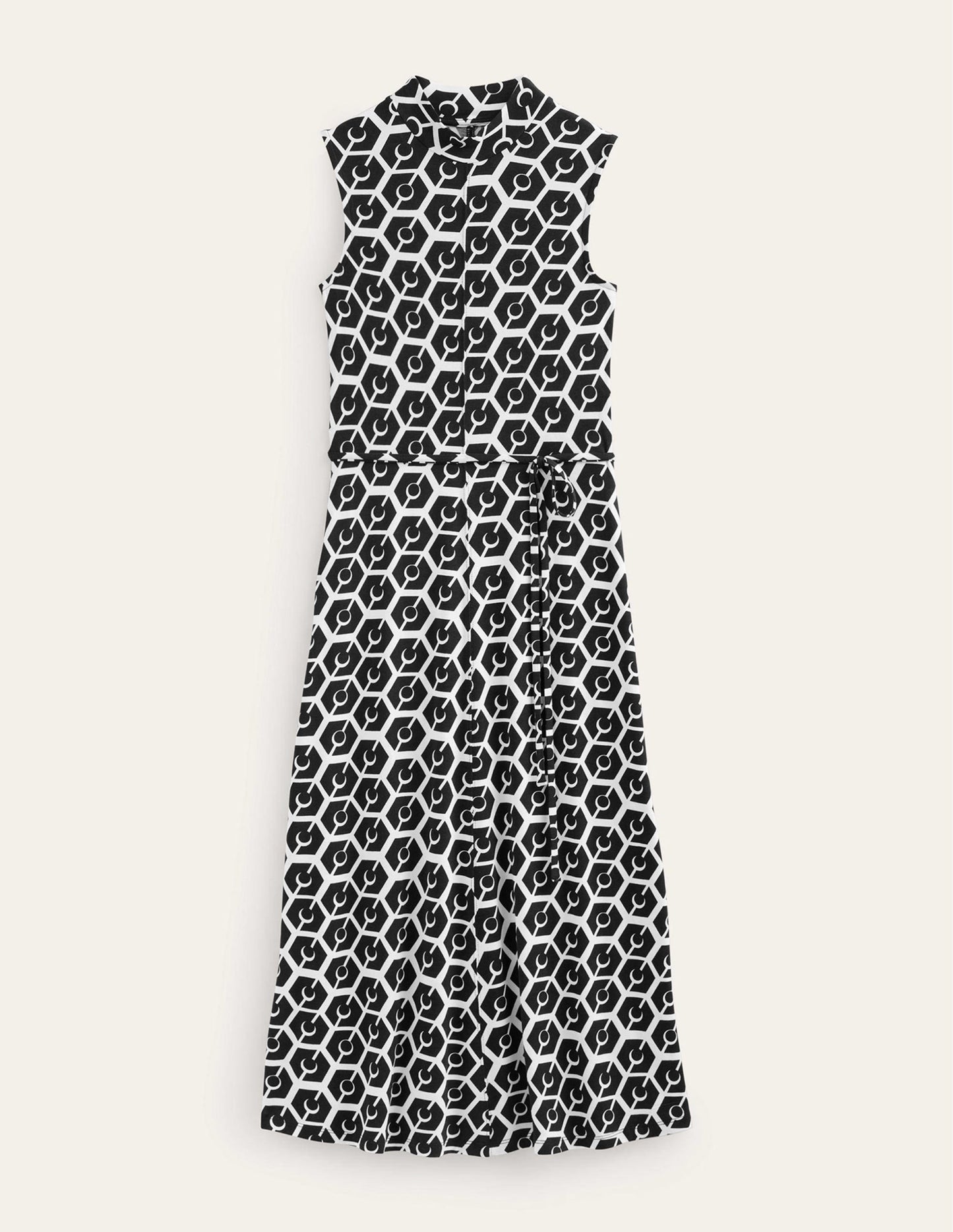 Ärmelloses Jersey-Midikleid-Schwarz, Reverie