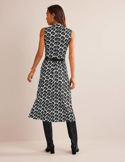 Ärmelloses Jersey-Midikleid-Schwarz, Reverie-3