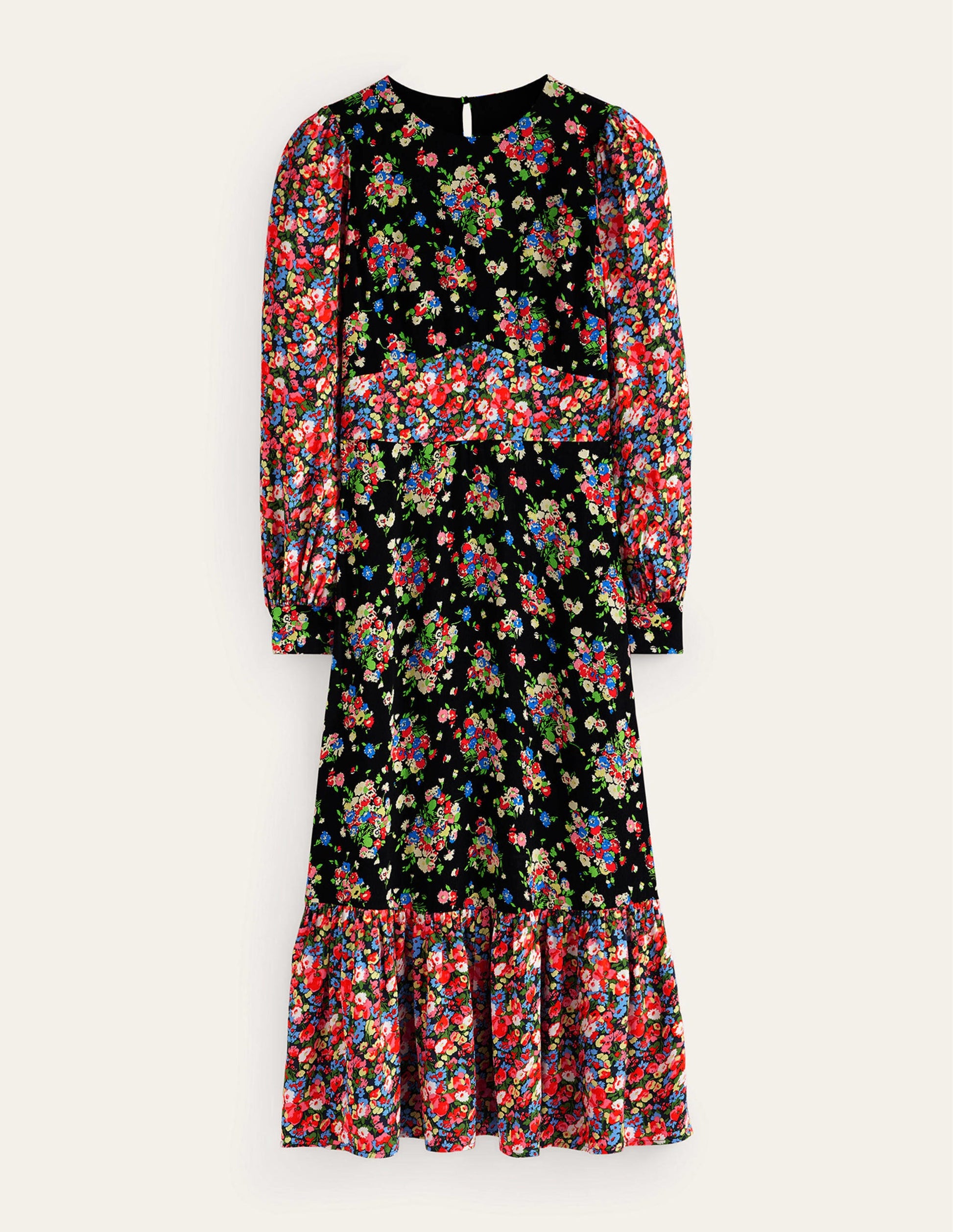Ruby Kontrastreiches Midikleid-Schwarz, Wilde Traube-5