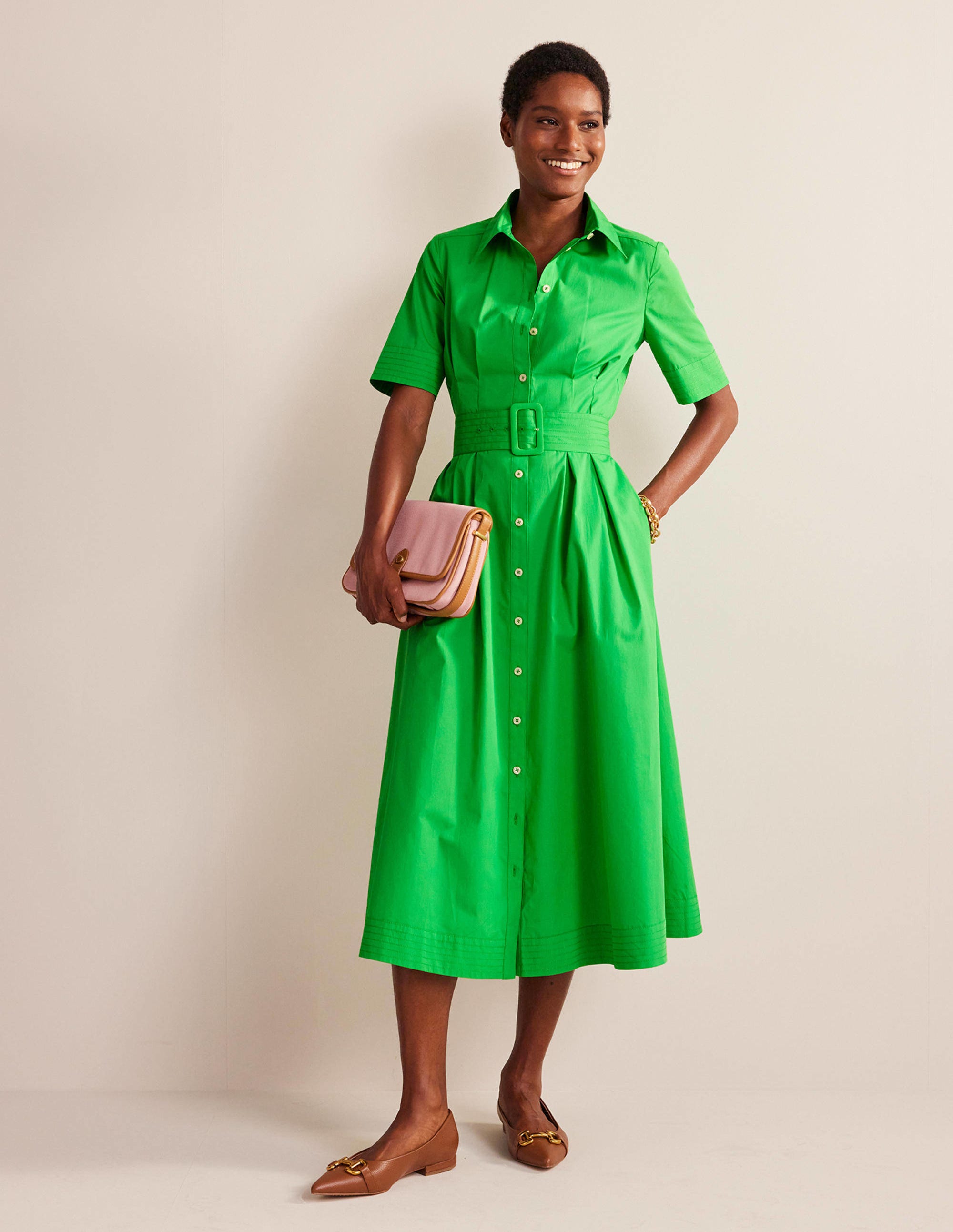 Robe-chemise longue Pippa-Vert vif - Image 1