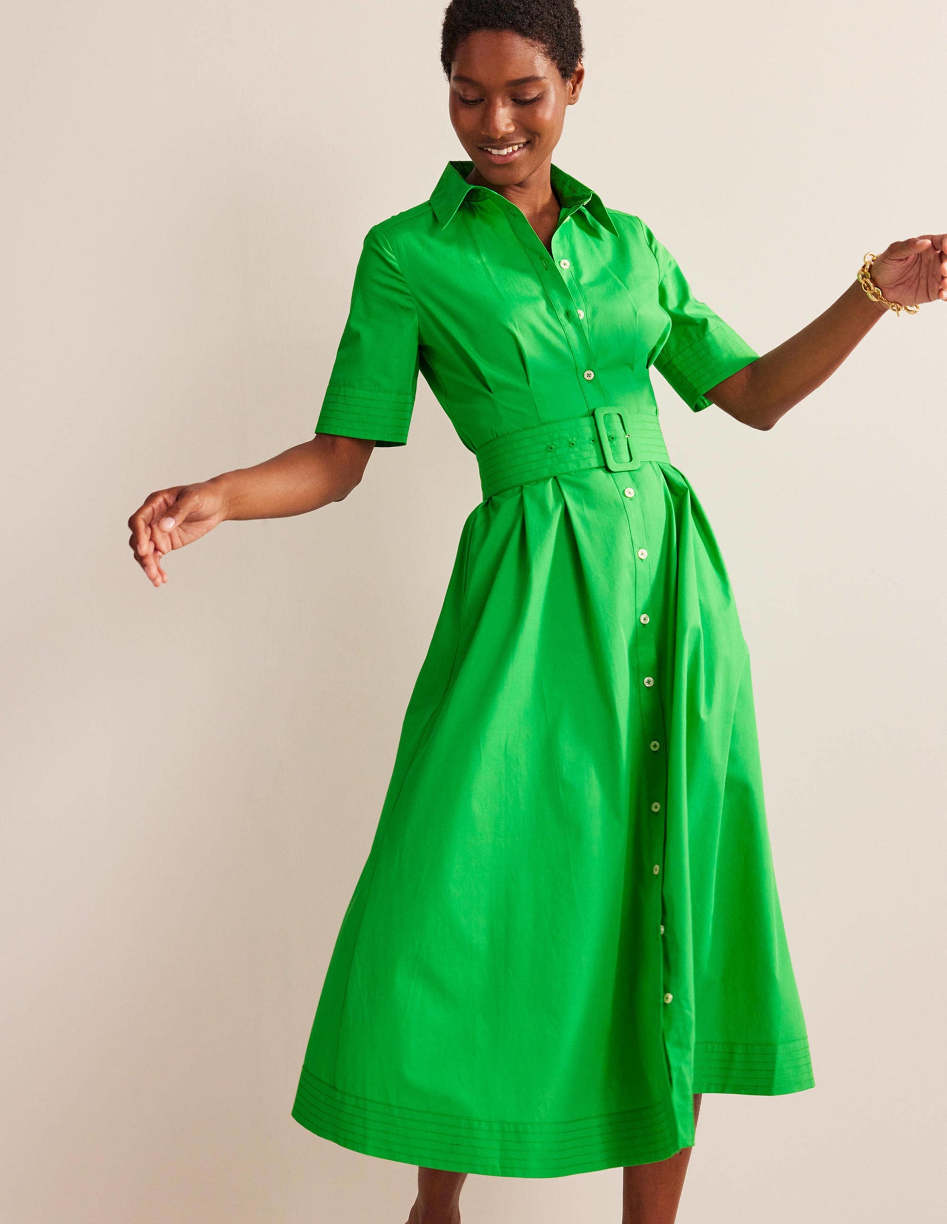 Robe-chemise longue Pippa-Vert vif-4