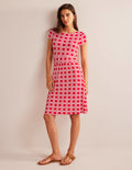 Amelie Jersey Dress-Hot Pepper, Block Cube